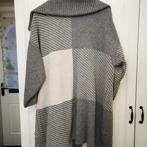 Gray and Cream Women's Sweater
